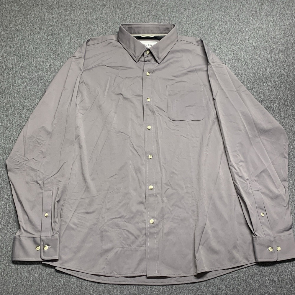 Poncho Men's Gray Shirt Regular Fit Long Sleeve - Size L